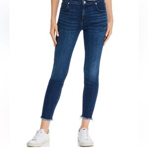 Seven For All Mankind Vintage High Rise Ankle Skinny Jeans Dark Indigo Size 29